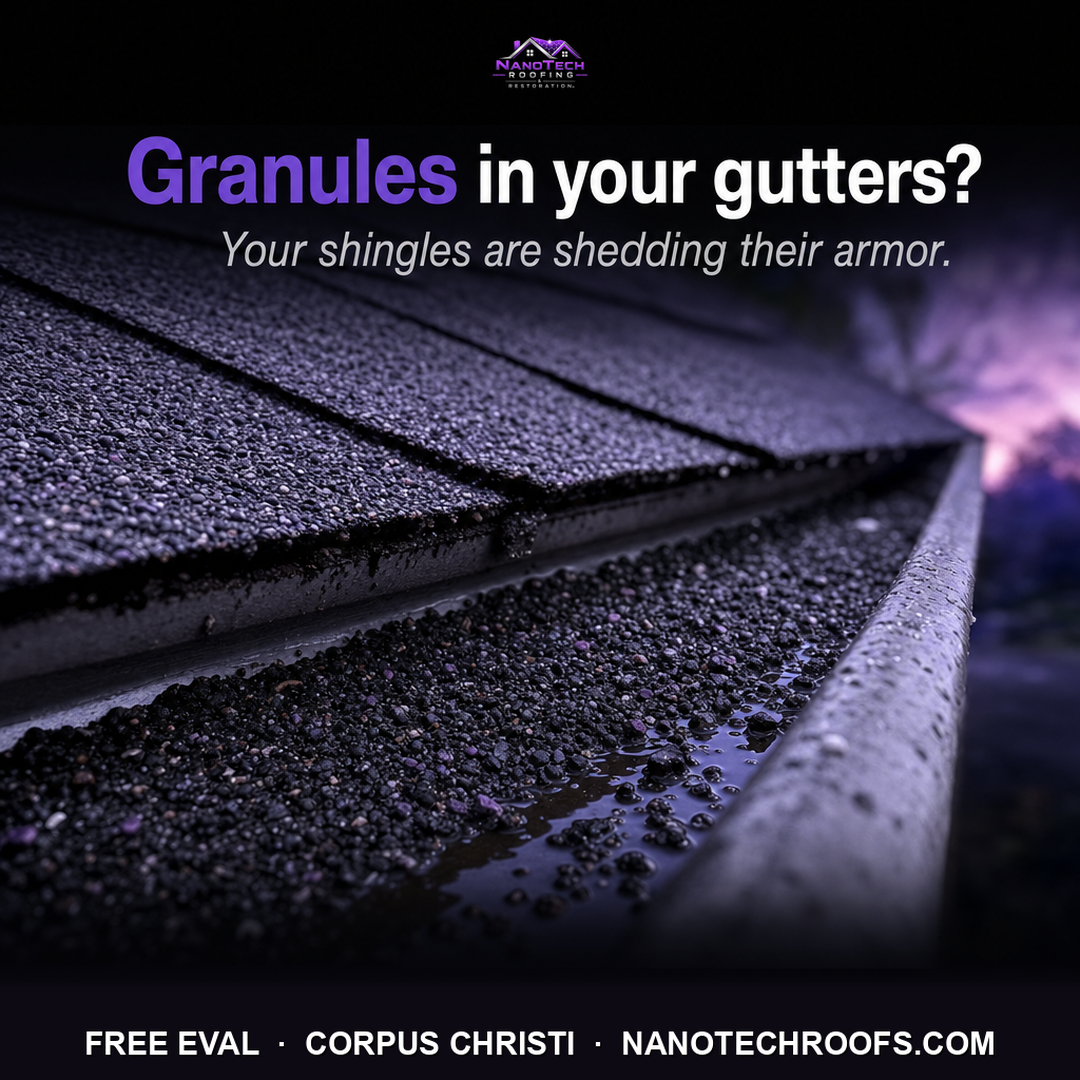 Granules in gutter graphic